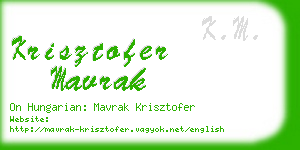 krisztofer mavrak business card